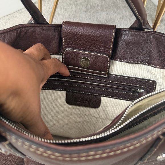 Vintage Michael Kors Royal Hock Brown Pebbled Leather Tote/Satchel - Picture 8 of 9